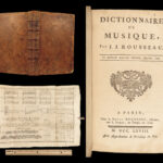 1768 Dictionary of MUSIC Jean-Jacques Rousseau Enlightenment Philosophy Musique