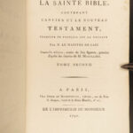 1789 French Holy BIBLE Sainte Biblia + SACY 300+ Illustrated Plates MAP 12v SET