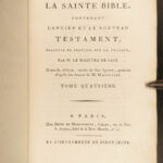 1789 French Holy BIBLE Sainte Biblia + SACY 300+ Illustrated Plates MAP 12v SET