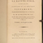 1789 French Holy BIBLE Sainte Biblia + SACY 300+ Illustrated Plates MAP 12v SET