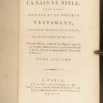 1789 French Holy BIBLE Sainte Biblia + SACY 300+ Illustrated Plates MAP 12v SET