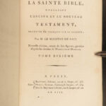 1789 French Holy BIBLE Sainte Biblia + SACY 300+ Illustrated Plates MAP 12v SET