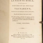 1789 French Holy BIBLE Sainte Biblia + SACY 300+ Illustrated Plates MAP 12v SET