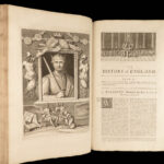 1732 Rapin de Thoyras History of England Norman Conquest Elizabeth HUGE MAPS 2v