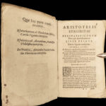 1572 ARISTOTLE Art of Rhetoric RARE Philosophy Ars Rhetorica Latin Venice Vellum