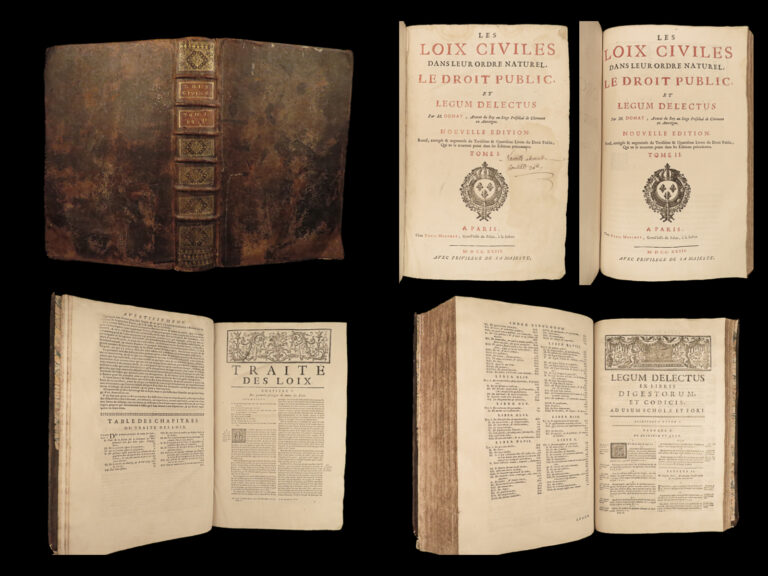 Image of 1723 ENORMOUS French CIVIL LAW Jean Domat Natural Philosophy Napoleonic Code