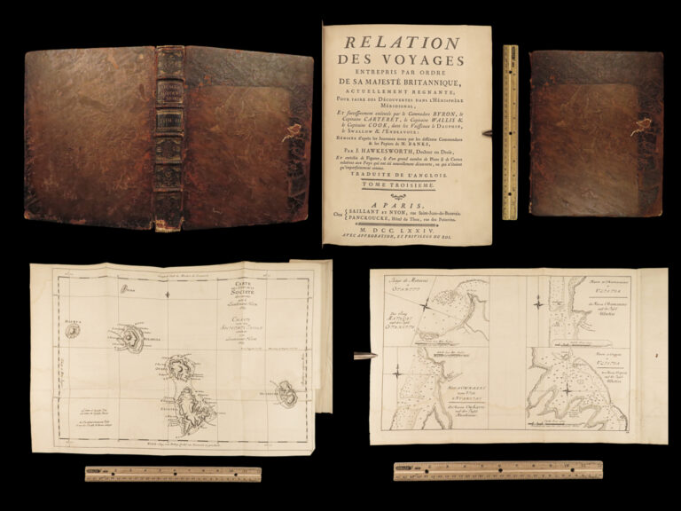 Image of 1774 Pacific Ocean Voyages 1ed AUSTRALIA Tahiti New Zealand Hawkesworth MAPS