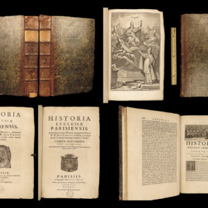 1690 PARIS Church History France Saint Fursey & Landry Clovis HUGE 2v FOLIOS