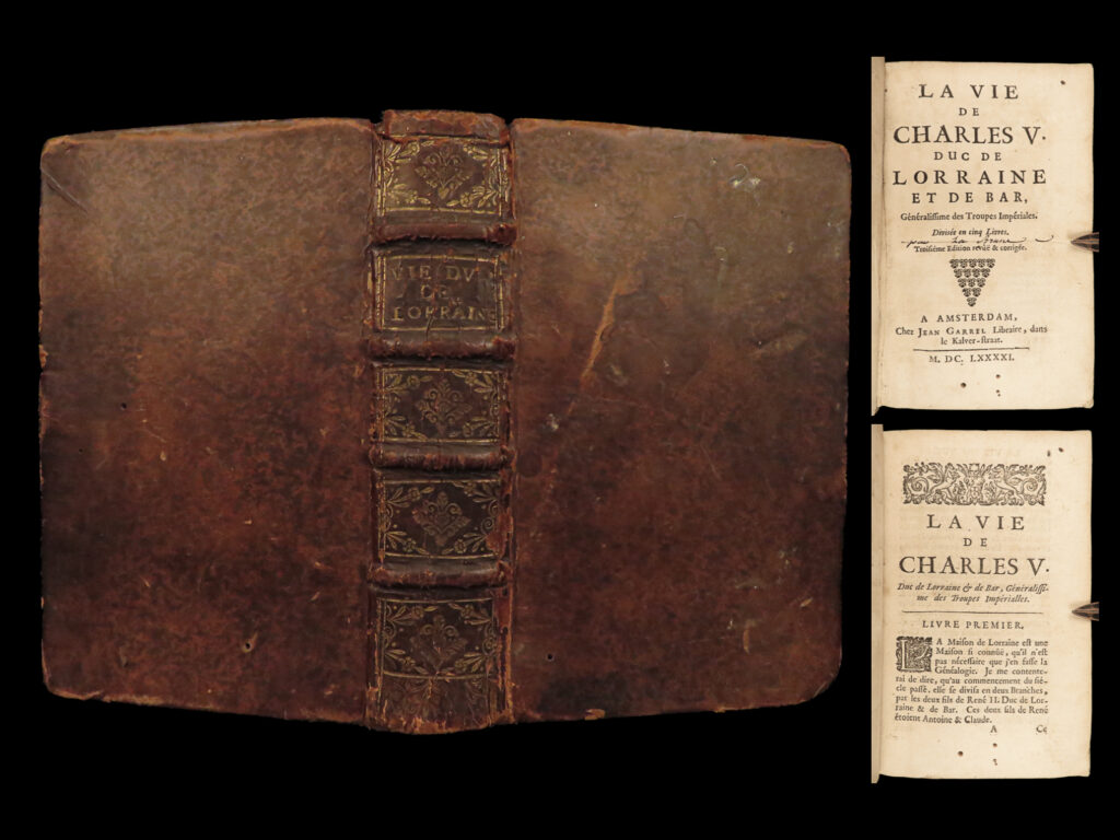 1691 king charles v 1ed holy roman empire french lebrune reformation europe wars | charles v, holy roman emperor, was one of the most powerful figures of 16<sup>th</sup>-century europe. His empire was vast and covered much of europe – a reign that numerous authors wrote on for centuries. One such work was jean de lebrune’s “vie de charles v”. This book is considered to be highly rare, and this 1691 first edition is no exception.