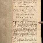 1695 ENGLISH Monastery Notitia Monastica Tanner Monastics Illustrated Heraldry