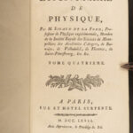 1781 PHYSICS 1ed Sigaud La Fond Experiments Science Air Chemistry Enlightenment