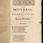1688 Abraham Cowley English Poetry Mistress Motto Pindar Ode Davideis Sylva RARE