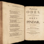 1688 Abraham Cowley English Poetry Mistress Motto Pindar Ode Davideis Sylva RARE