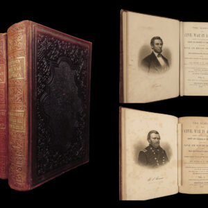 1863 US Civil War 1ed Slavery Lincoln Grant Lee Union Confederate 2v MAPS Battle