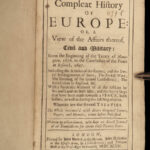 1698 Glorious Revolution of 1688 1ed Compleat History of Europe England King James