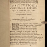 1584 John Calvin Institutes of Christian Religion Geneva Bible Catechism FAMOUS