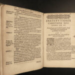 1584 John Calvin Institutes of Christian Religion Geneva Bible Catechism FAMOUS