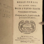 1651 Fulvio Testi Italian Baroque Poetry Cesare d’Este Modena Italy Poesie 4in1