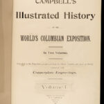 1894 World’s Fair 1ed Illustrated from Chicago Columbian Exposition Album HUGE 2v