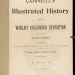 1894 World’s Fair 1ed Illustrated from Chicago Columbian Exposition Album HUGE 2v