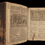 1682 ENORMOUS Martin Luther BIBLE German Biblia RARE Illustrated 226 WOODCUTS