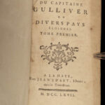 1767 Gulliver’s Travels by Jonathan Swift Illustrated 2vin1 Leather French ART