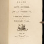 1800 FAMOUS 1ed Fabroni on DANTE Poliziano Ariosto & Tasso Italian Poetry RARE