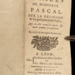 1687 Blaise Pascal PENSEES Christian Apologetic Pascal’s Wager French Philosophy