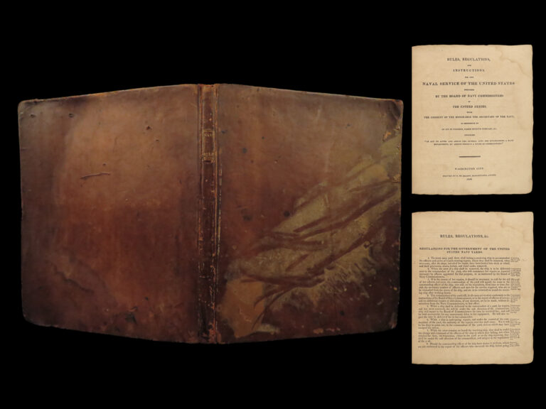 Image of 1818 US NAVY Rules Regulations Crowninshield USS PEACOCK Provenance Pirates WOW