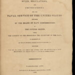 1818 US NAVY Rules Regulations Crowninshield USS PEACOCK Provenance Pirates WOW