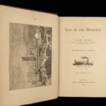 1883 Mark Twain 1ed Life on the Mississippi St. Louis Missouri Steamboat FLAMES
