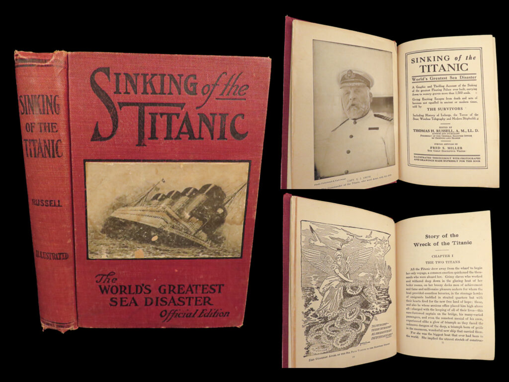 1912 titanic 1ed sinking of the shipwreck iceberg survivor stories illustrated | shortly after the disaster, countless books, articles, essays, and reports were published covering the sinking of the titanic in 1912. Considered by some to the be the world’s greatest sea disaster, the titanic sparked interest in readers from all over the world. This particular account features first-hand accounts from survivors of the wreck as well as an interesting section on the history of science of icebergs. <em> </em>