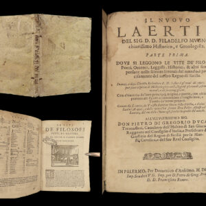 1654 Renaissance WOODCUTS Mugnos Philosophy Aristotle Socrates Archimedes Plato