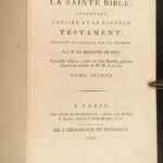 1789 Holy BIBLE Sainte Biblia SACY Illustrated Marillier Art 4v 167 ENGRAVINGS!