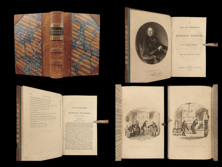 Image of 1839 Charles Dickens 1st/1st Nicholas Nickleby Novel Social Satire Illustrated