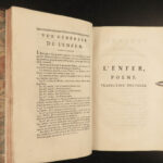 1785 DANTE 1ed Divine Comedy Inferno French & Italian Rivarol Commentary Enfer