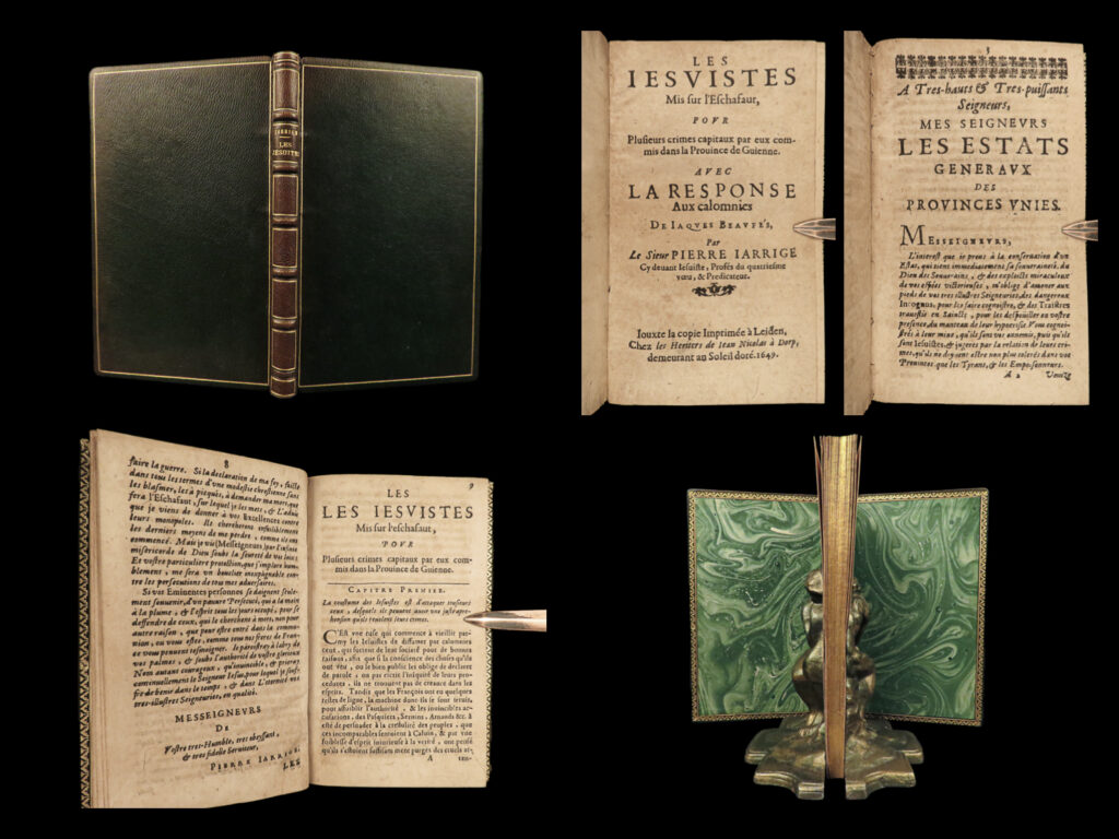 1649 jesuit scandals 1ed missionaries in guinea protestant jarrige huguenot |   pierre jarrige was a 17<sup>th</sup>-century french jesuit who is relatively unknown today. He was a professor of theology, who through his platform, denounced the hypocrisy of other catholics as well as the inconsistencies taught within the catholic church. In 1647, jarrige converted to protestantism after catholic missionaries in guinea were <strong>accused of committing murder, sexual misconduct, and other heinous acts</strong>. His descriptions of the missionaries along with the reasoning for his conversion are covered in his book ‘<em>les jesuites mis sur l’echafaut</em>’.