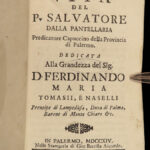 1714 Capuchin Monk Palermo 1st ed Life of Salvatore Pantelleria Sicily Italian