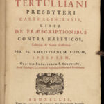 1675 Tertullian Prescriptions Against Heretics Early Church Father Pagan Heresy