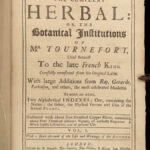 1719 Tournefort ENGLISH Herbal Botany PLANTS Flowers Botanical 132 Copper Plates