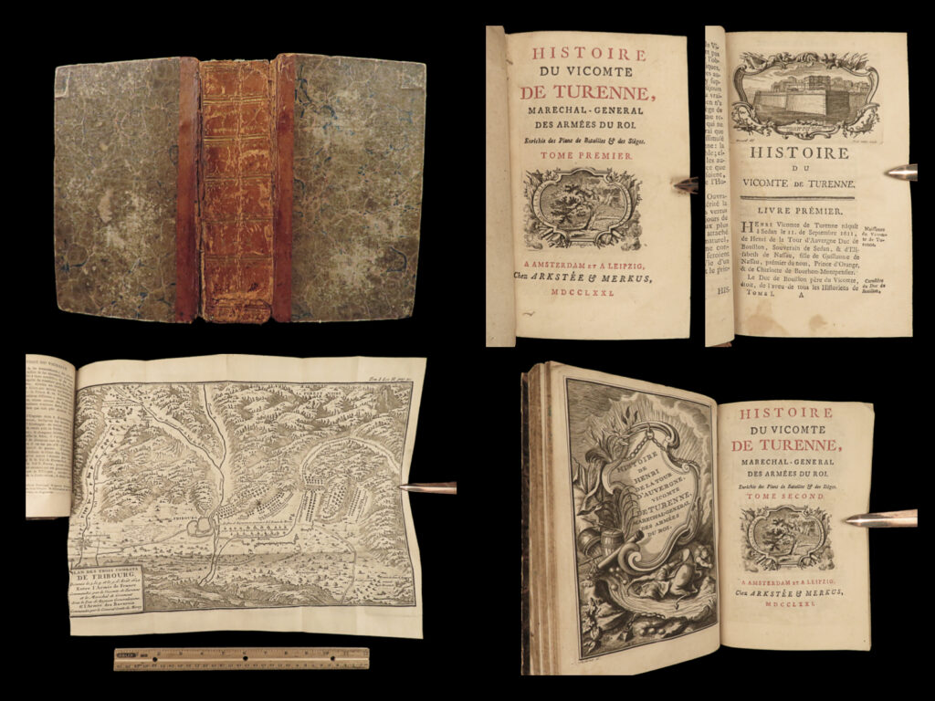1771 military turenne henri d’auvergne maps france dutch war flanders french | henri d’auvergne, more commonly known as turenne, was a famous 17<sup>th</sup>-century french marshal general known for being one of the greatest military leaders in french history. He led successful campaigns in the dutch warr, against the spanish netherlands, and wars in flanders. All of these campaigns, as well as his political influence are covered in detail in andrew ramsay’s “<em>history of henri de la tour d’auvergne</em>”. This book is <strong>considered one of the best histories of turenne. </strong>