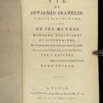 1798 Benjamin Franklin 1ed Autobiography Memoirs America French Electricity Castera