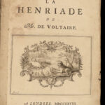 1728 La Henriade by Voltaire French Lit Henry IV Dedication to Queen Caroline