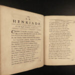 1728 La Henriade by Voltaire French Lit Henry IV Dedication to Queen Caroline