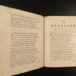 1728 La Henriade by Voltaire French Lit Henry IV Dedication to Queen Caroline