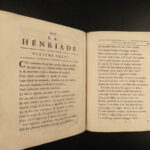 1728 La Henriade by Voltaire French Lit Henry IV Dedication to Queen Caroline