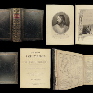 1860 ENORMOUS Royal Family Holy BIBLE King James Illustrated Wills Provanance