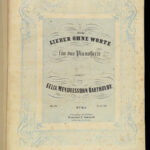 1870 Felix Mendelssohn Songs Without Words Romantic Piano MUSIC German Lieder