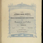 1870 Felix Mendelssohn Songs Without Words Romantic Piano MUSIC German Lieder