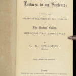 1893 Charles SPURGEON 1ed Lectures to Students Bible Sermons Puritan Baptist